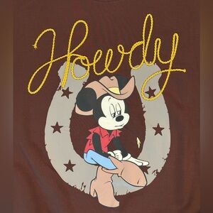 NWT Woman’s Disney Brown and Yellow Mickey Mouse Cowboy Size M (8-10)🤠